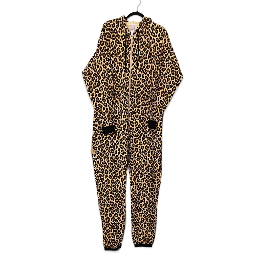 Savage X Fenty Forever Savage Hooded Jumpsuit Women XL Leopard Print NWT